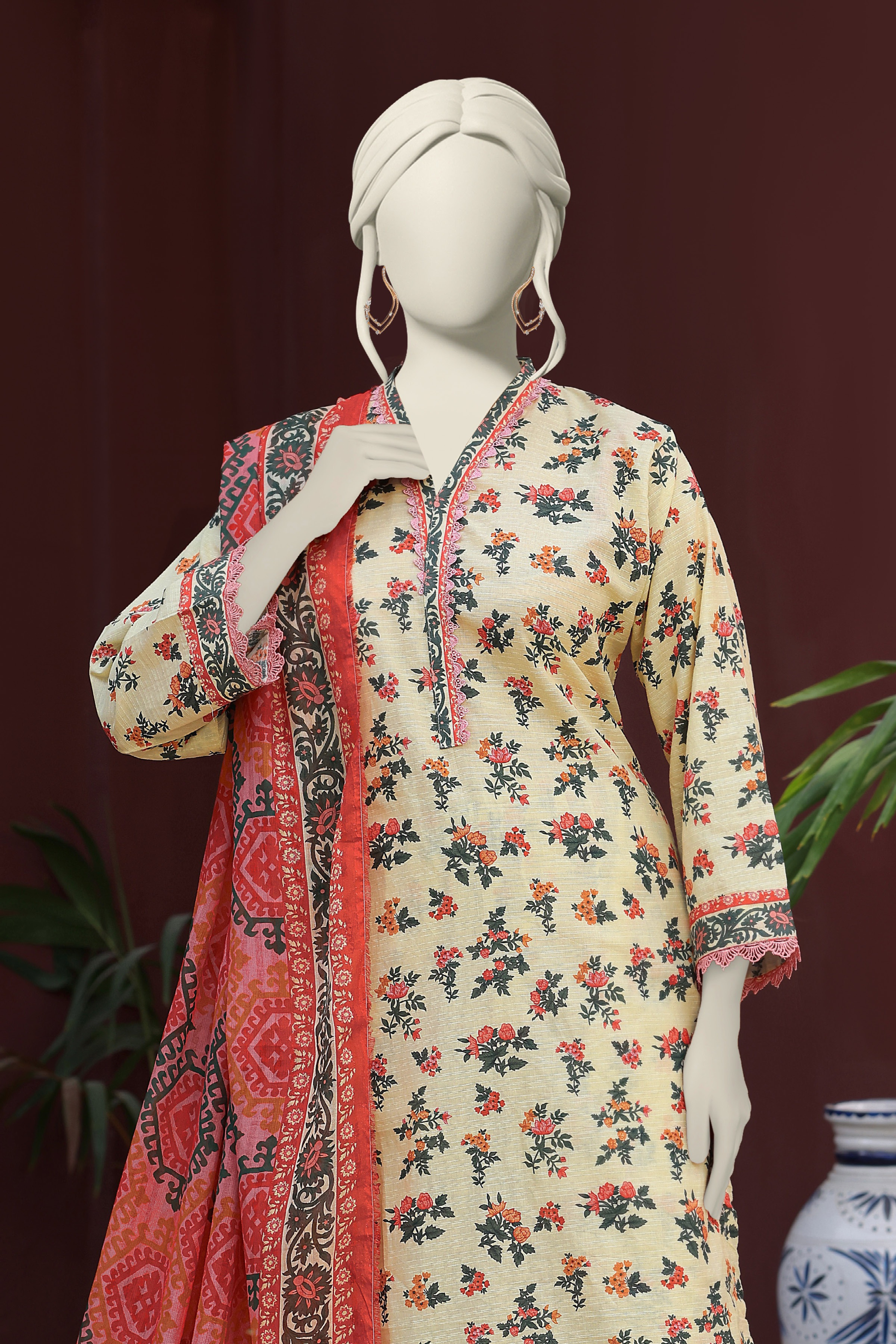 Almeerah Vol-3 Digital Printed Stripe Dora 3PC