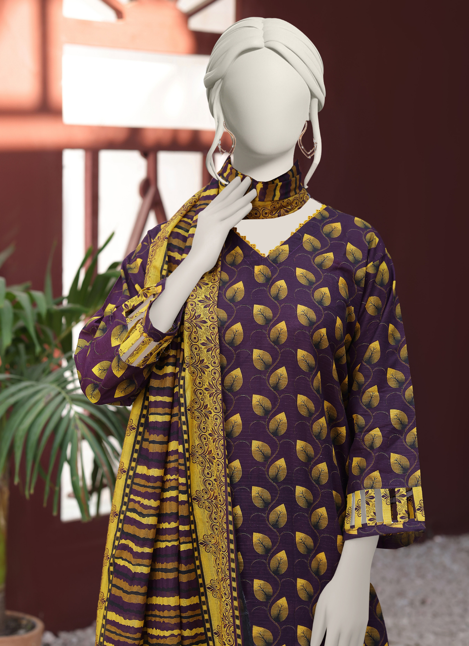 Almeerah Vol-3 Digital Printed Stripe Dora 3PC