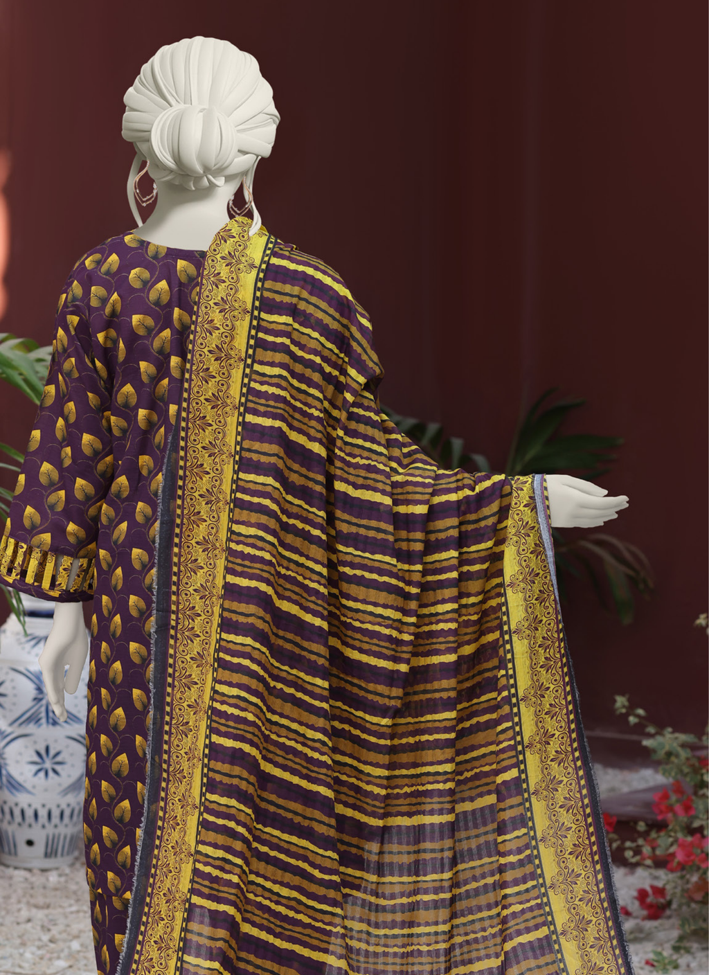 Almeerah Vol-3 Digital Printed Stripe Dora 3PC