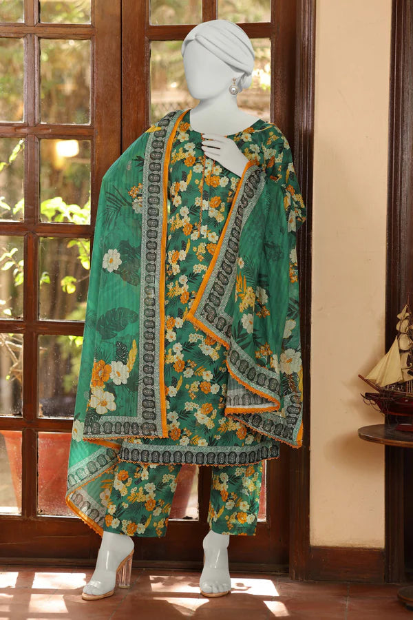 Almeerah Digital Printed Stripe Dora 3PC