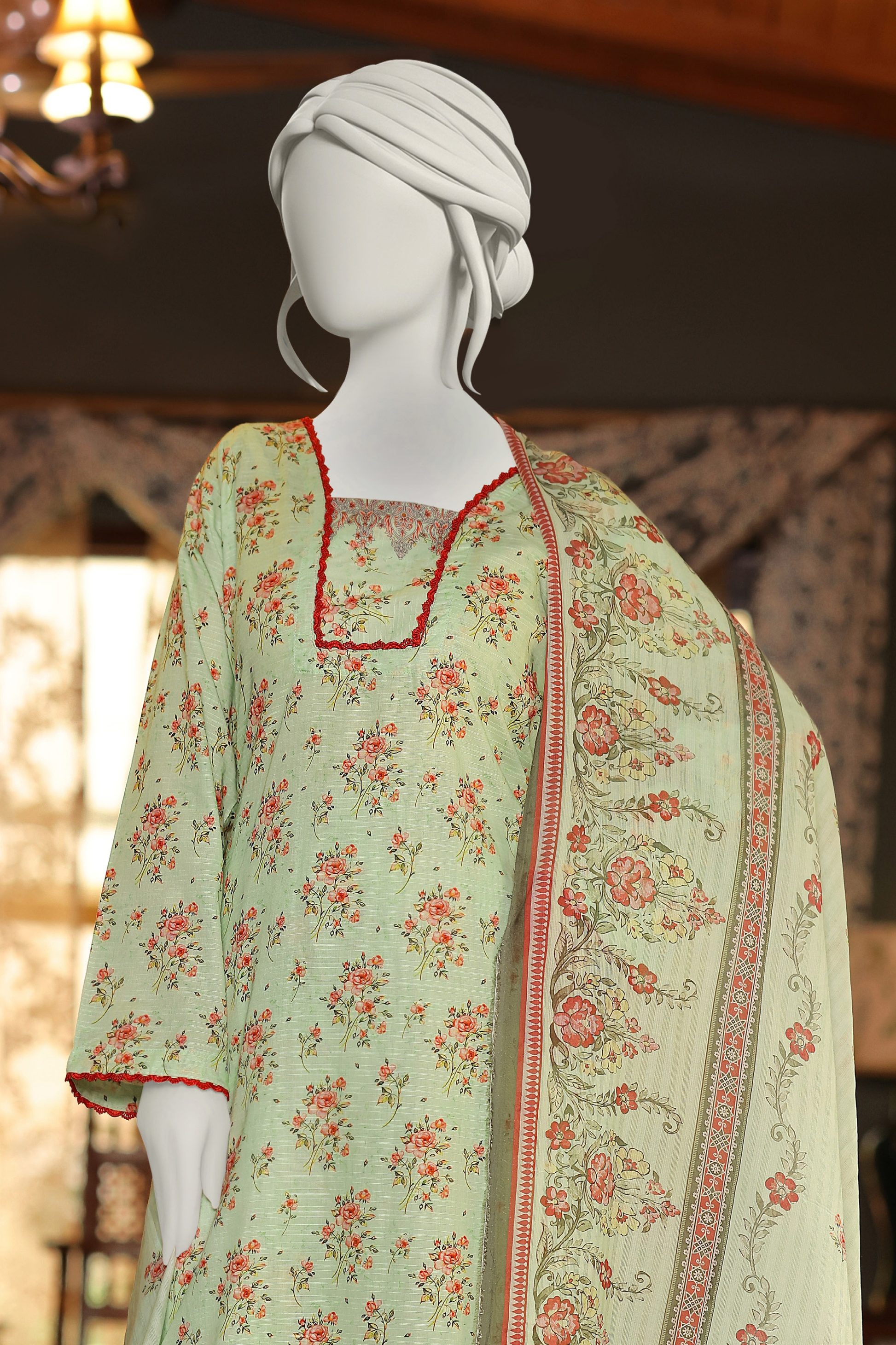 Almeerah Vol-3 Digital Printed Stripe Dora 3PC