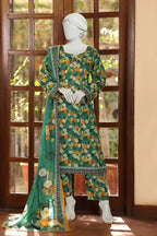 Almeerah Digital Printed Stripe Dora 3PC