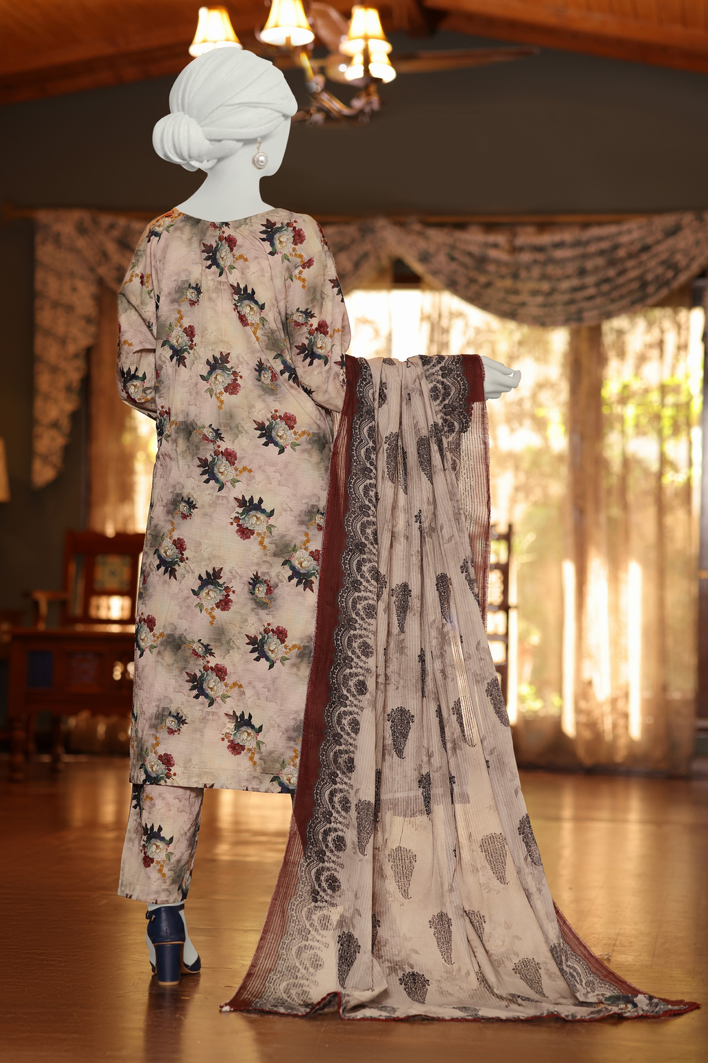 Almeerah Vol-3 Digital Printed Stripe Dora 3PC