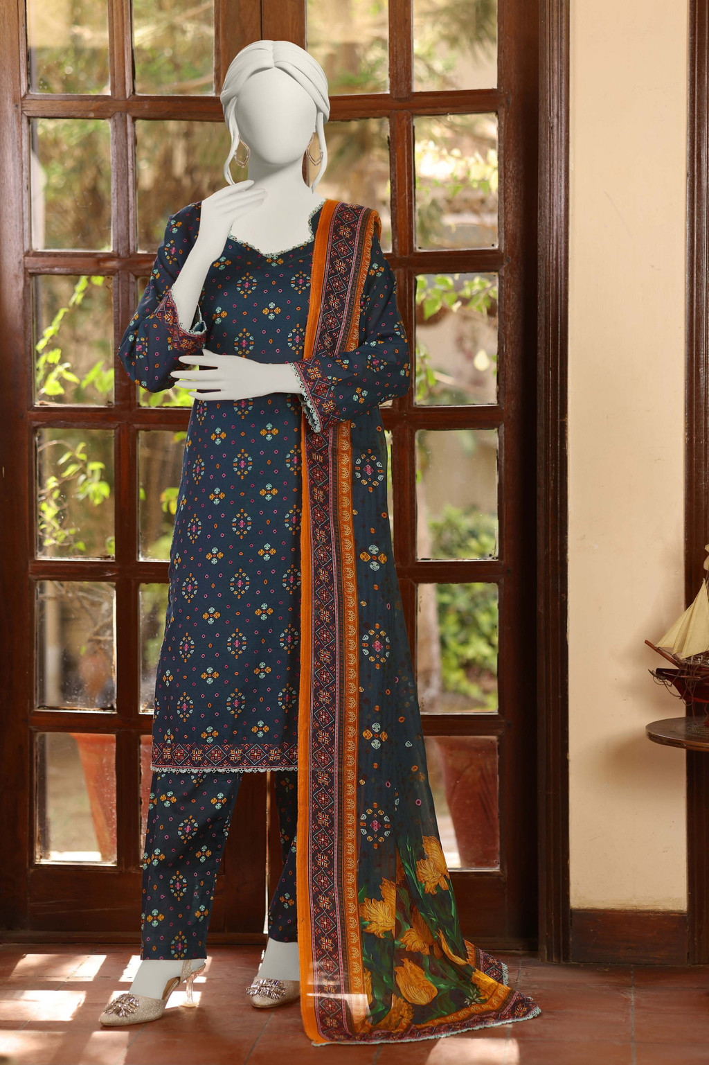 Almeerah Vol-3 Digital Printed Stripe Dora 3PC