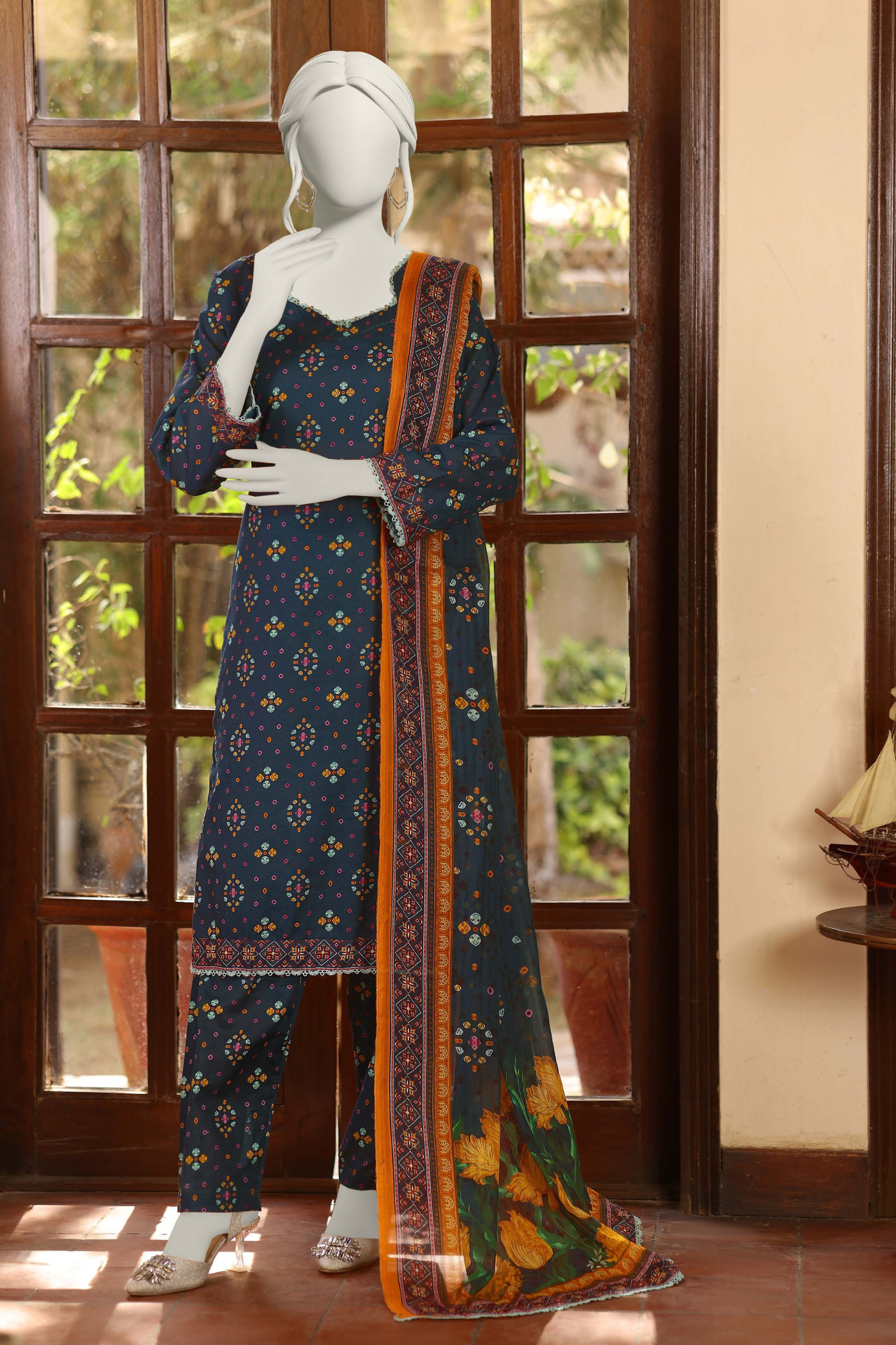 Almeerah Vol-3 Digital Printed Stripe Dora 3PC