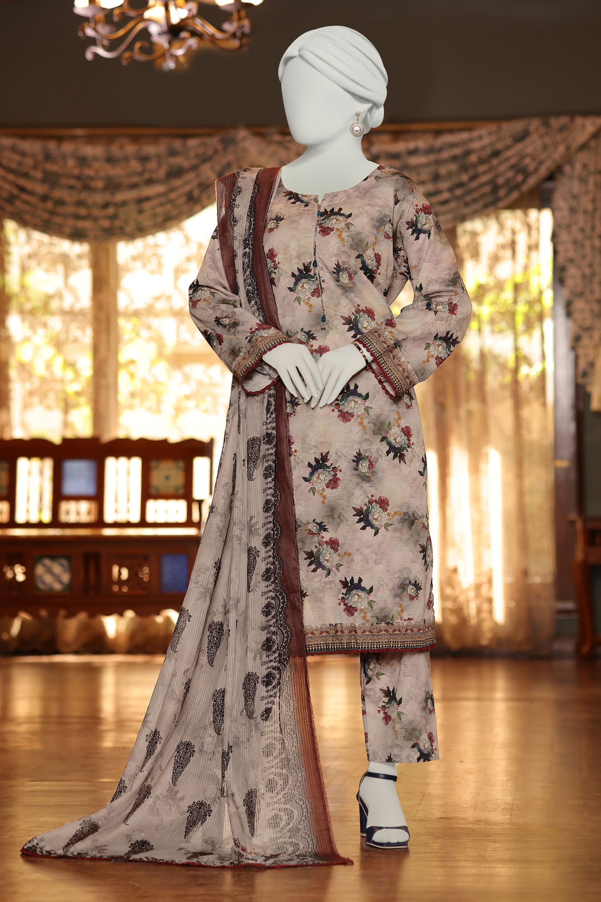 Almeerah Vol-3 Digital Printed Stripe Dora 3PC