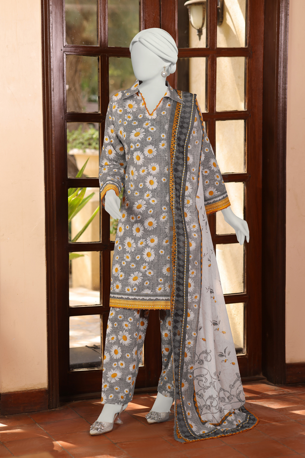 Almeerah Vol-3 Digital Printed Stripe Dora 3PC