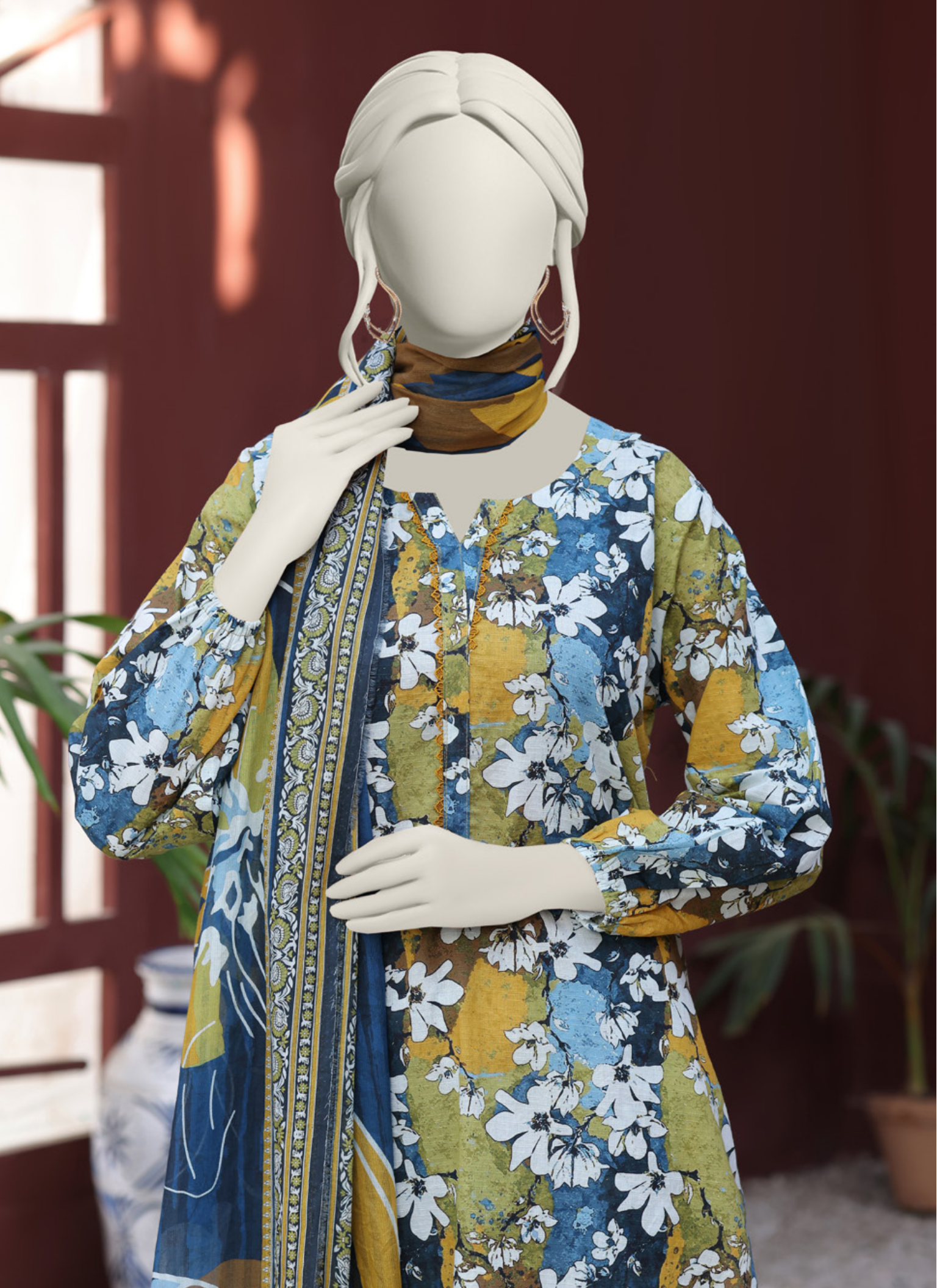 Almeerah Vol-3 Digital Printed Stripe Dora 3PC