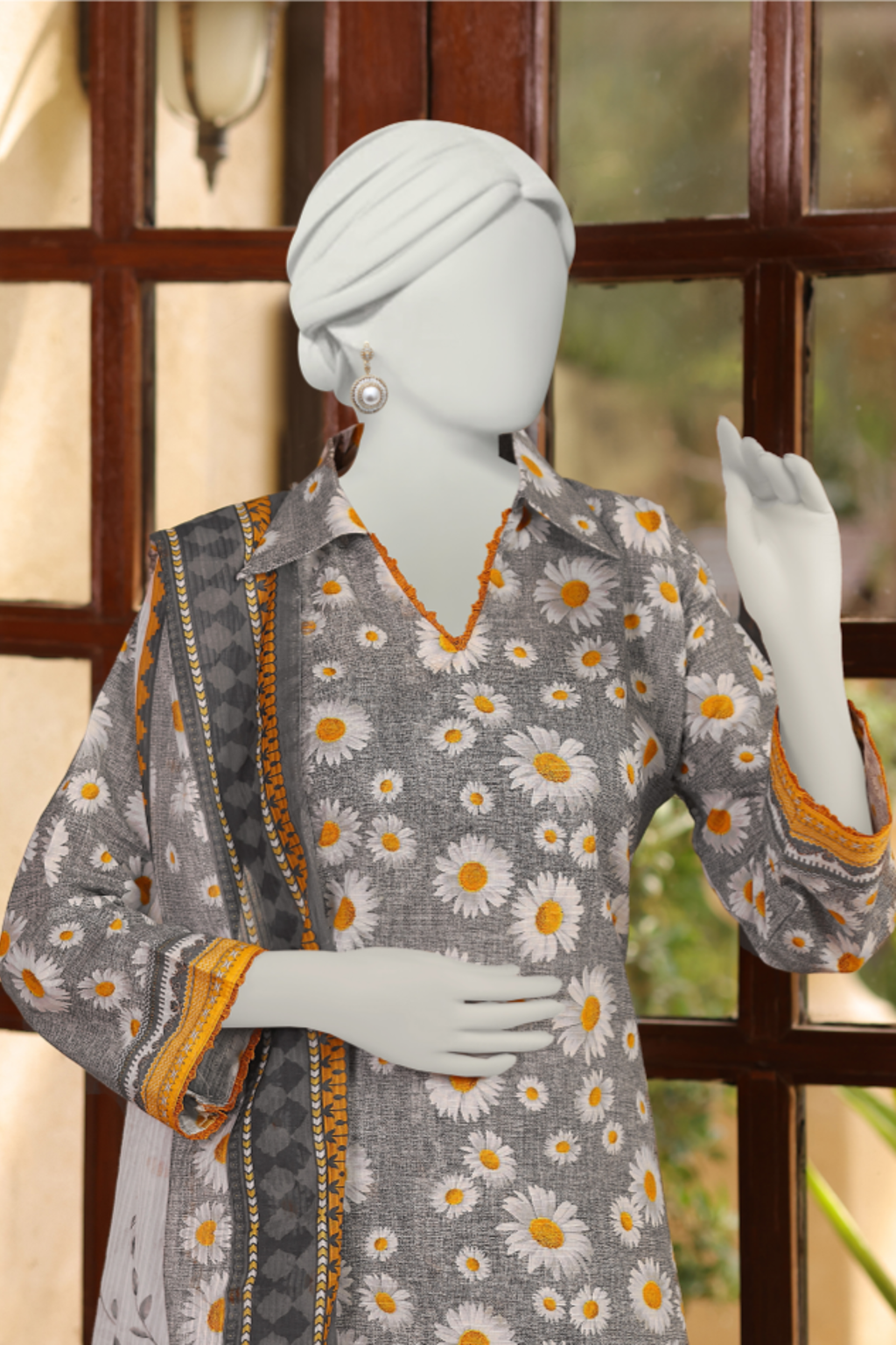 Almeerah Vol-3 Digital Printed Stripe Dora 3PC