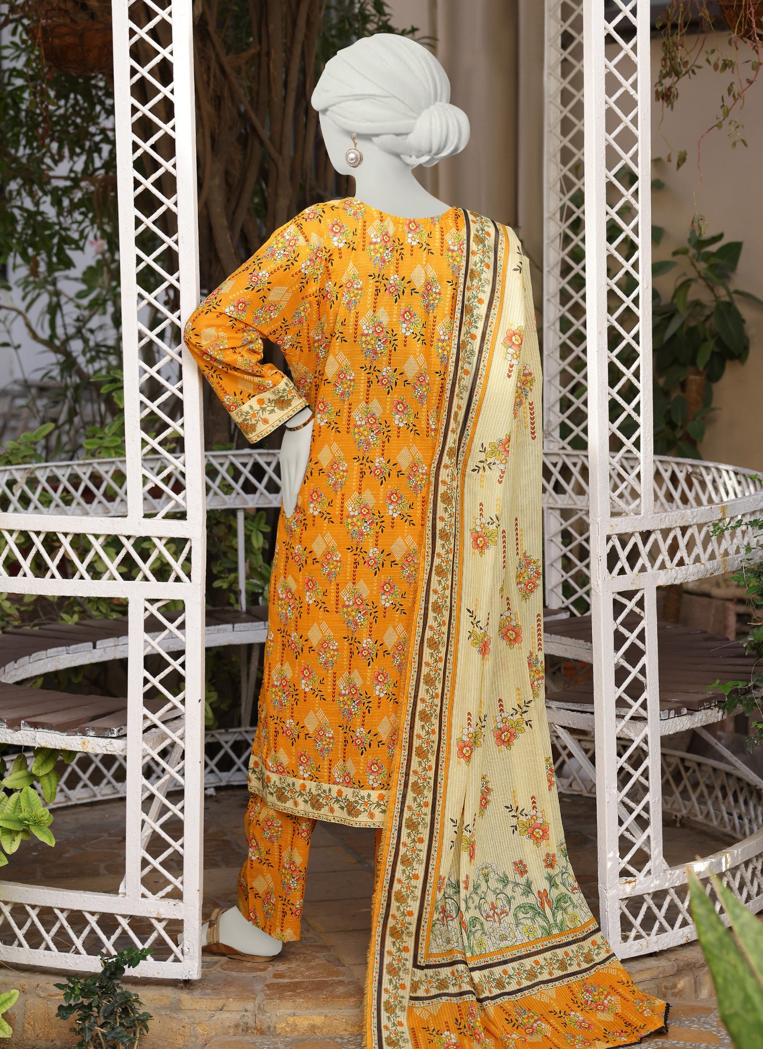 Almeerah Vol-3 Digital Printed Stripe Dora 3PC (Copy)