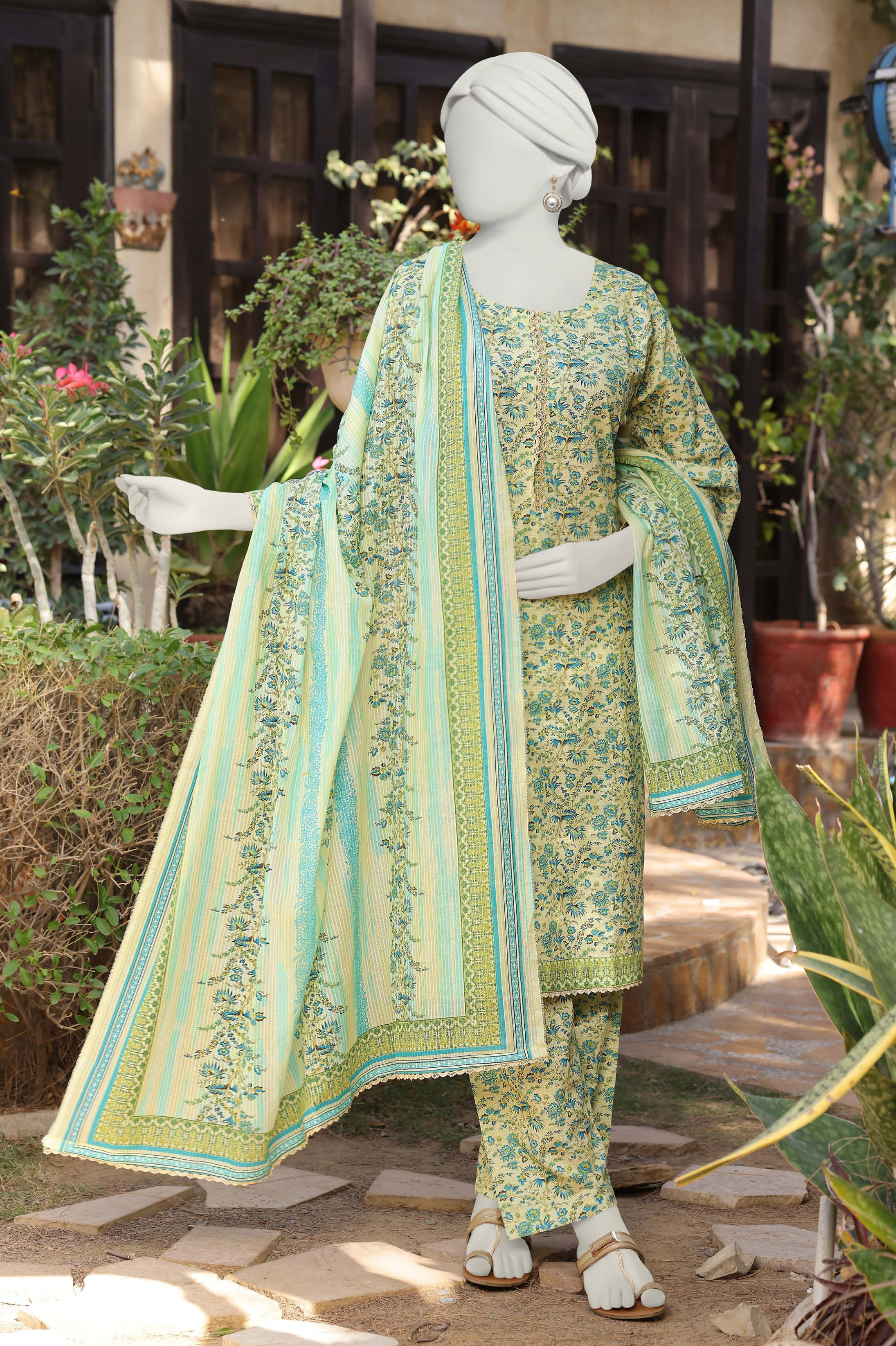 Almeerah Vol-3 Digital Printed Stripe Dora 3PC