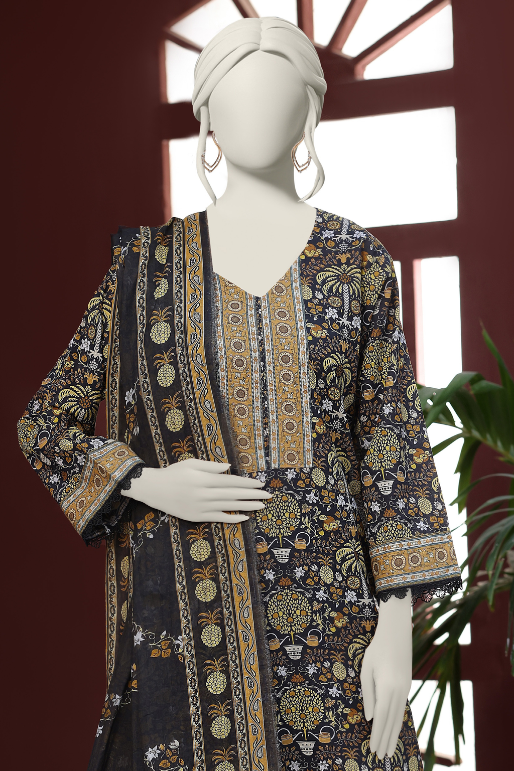 Almeerah Vol-3 Digital Printed Stripe Dora 3PC