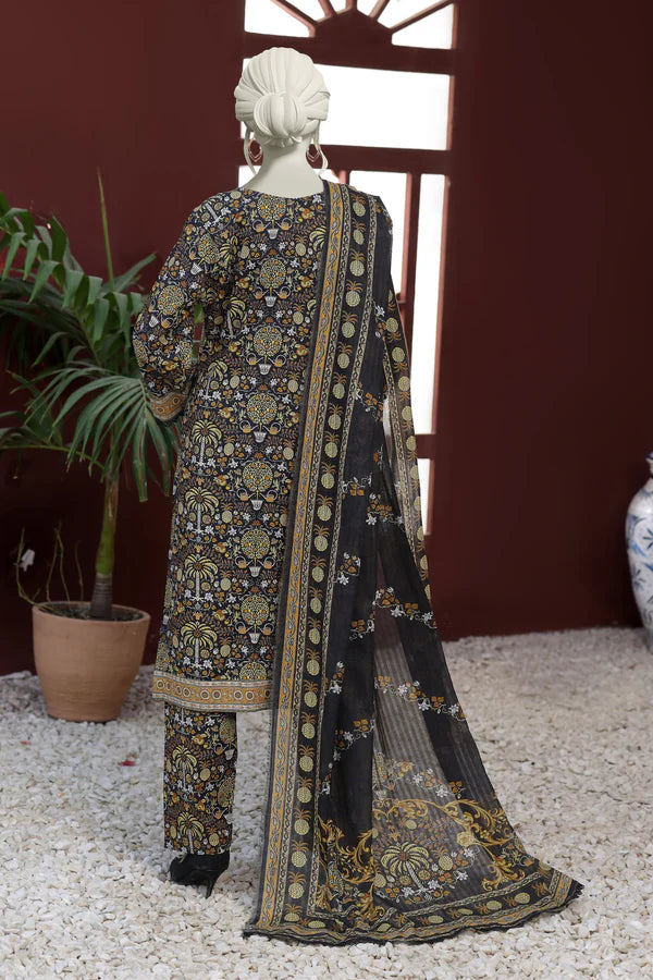 Almeerah Digital Printed Stripe Dora 3PC