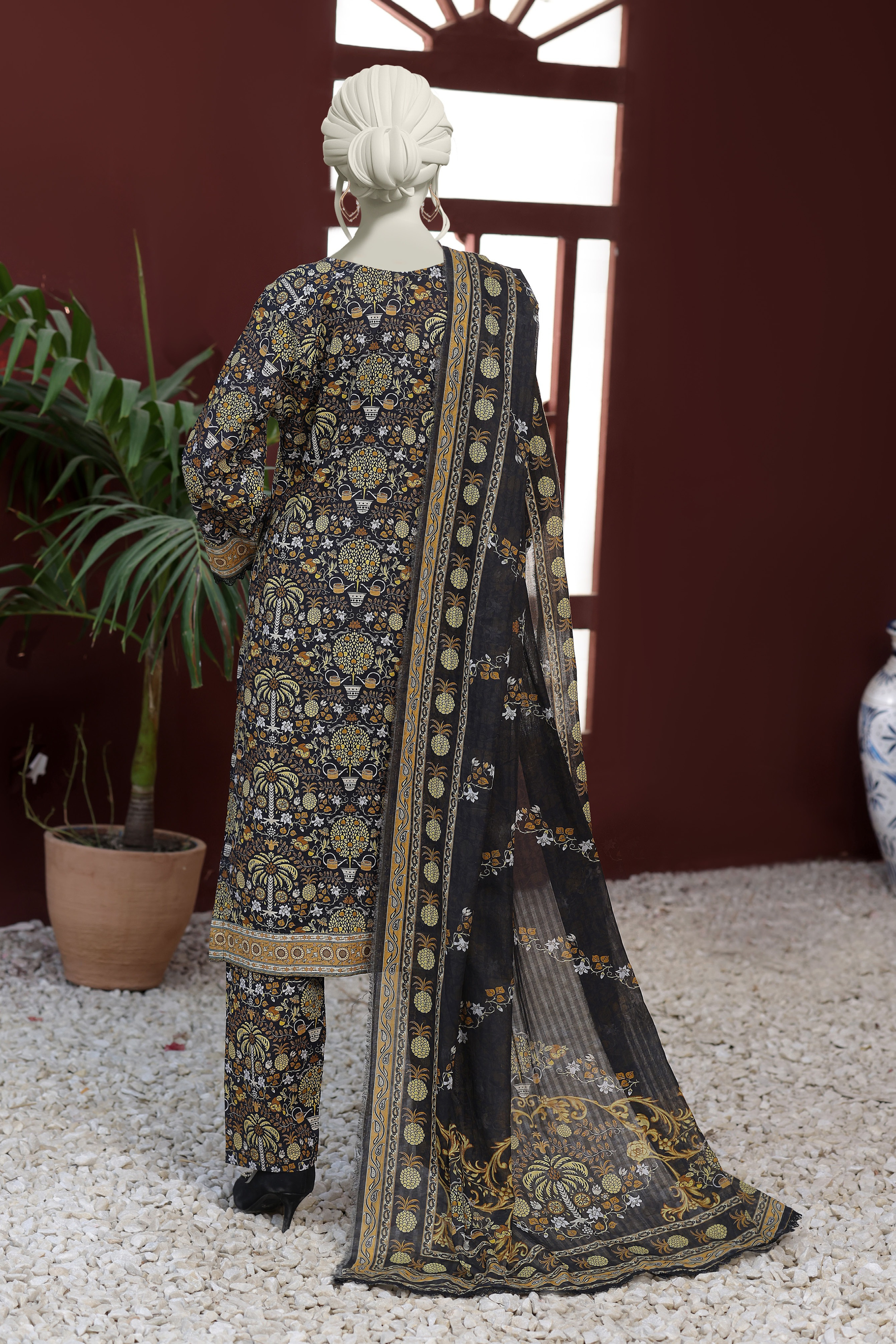 Almeerah Vol-3 Digital Printed Stripe Dora 3PC