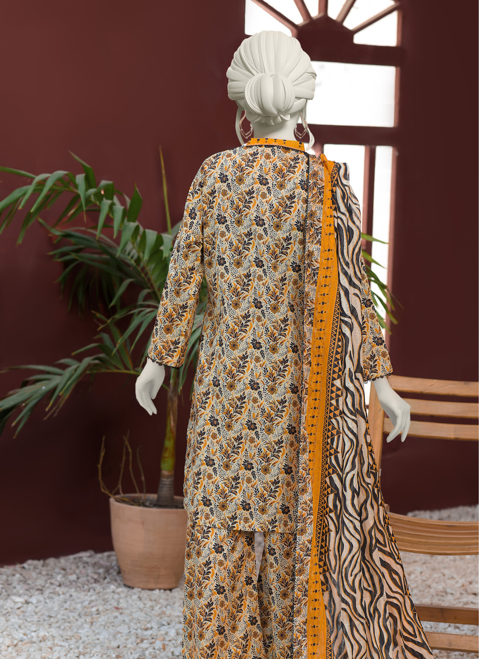 Almeerah Vol-3 Digital Printed Stripe Dora 3PC
