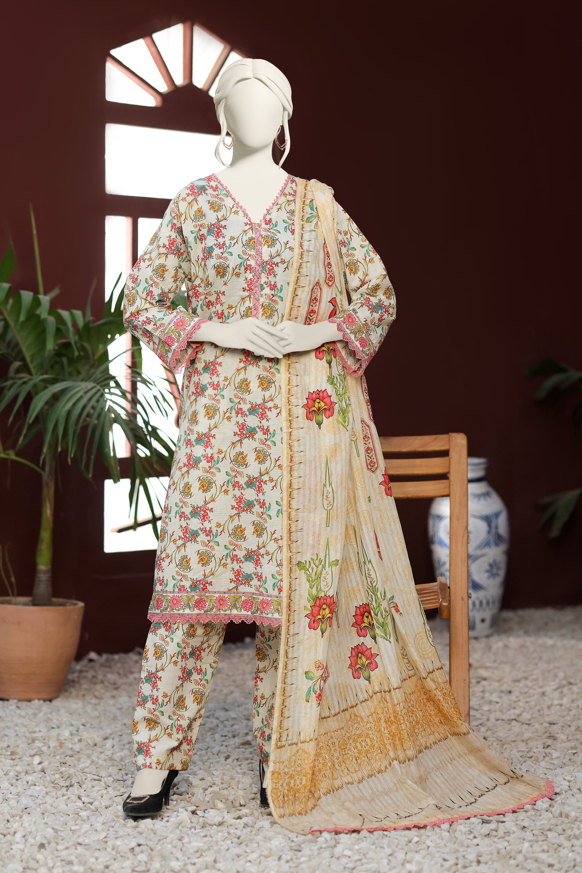 Almeerah Vol-3 Digital Printed Stripe Dora 3PC