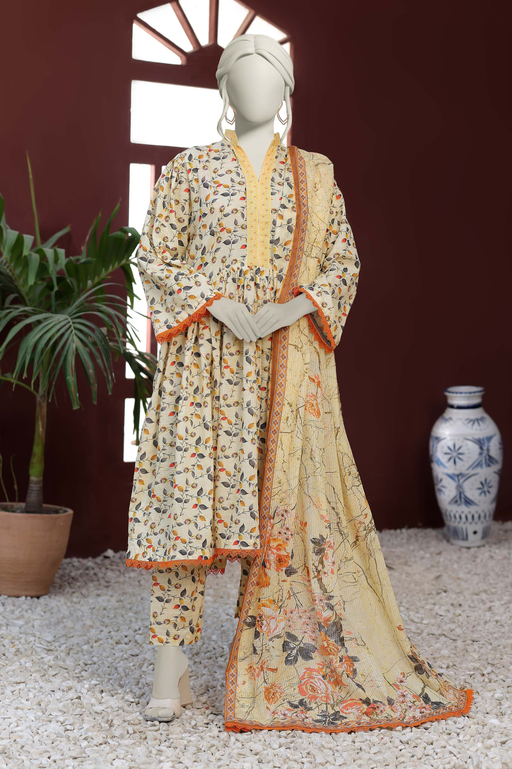 Almeerah Vol-3 Digital Printed Stripe Dora 3PC
