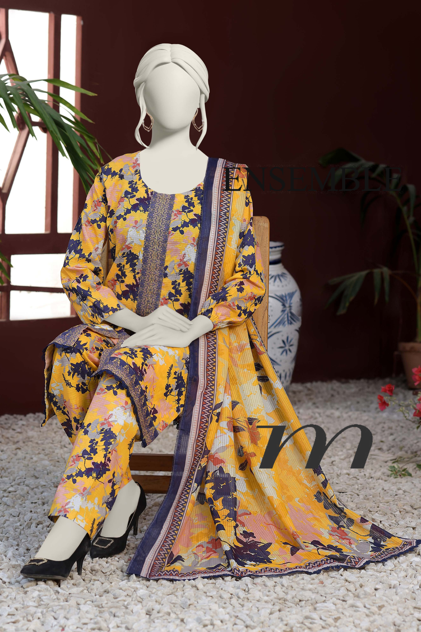 Almeerah Vol-3 Digital Printed Stripe Dora 3PC