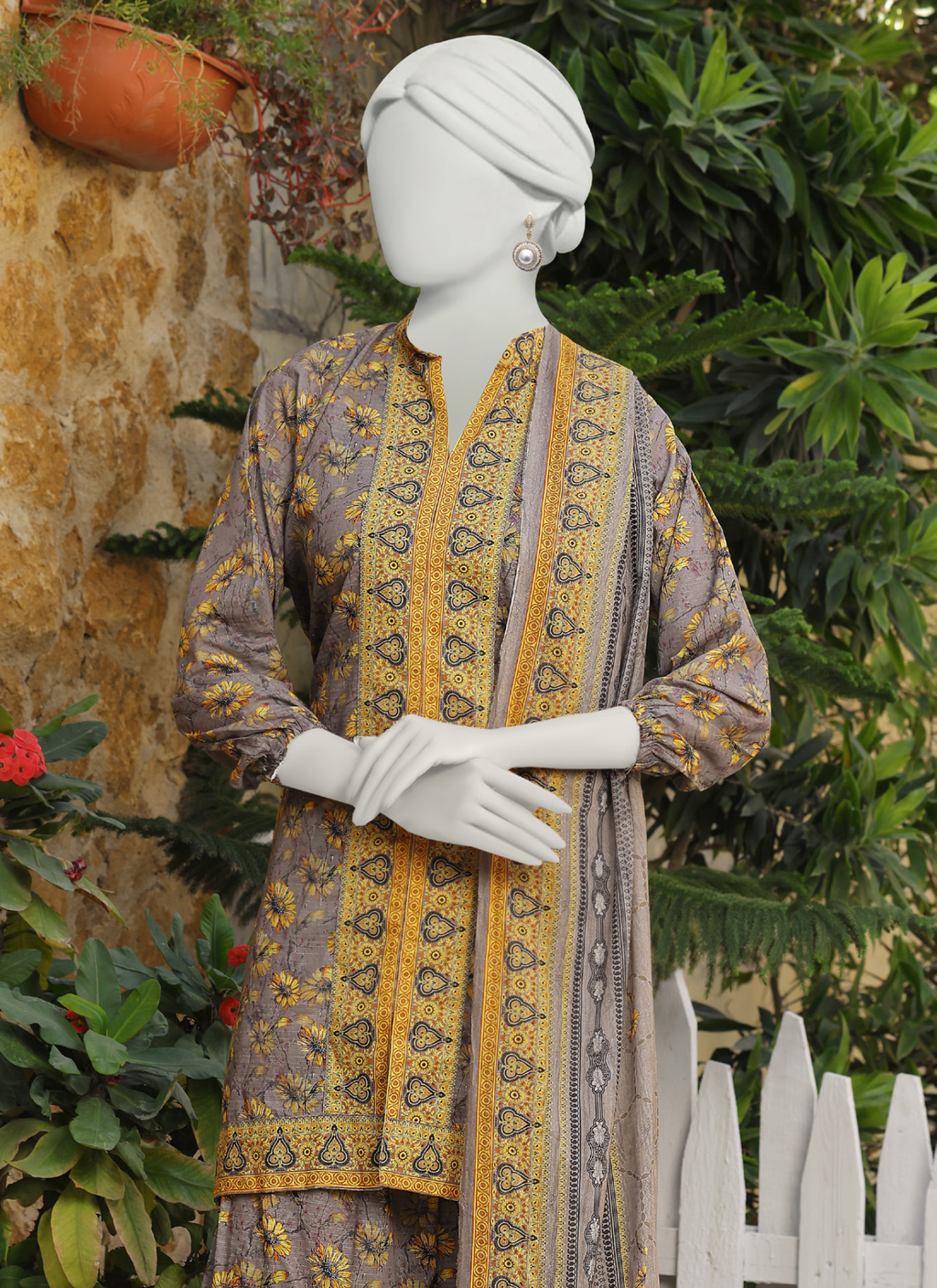 Almeerah Vol-3 Digital Printed Stripe Dora 3PC