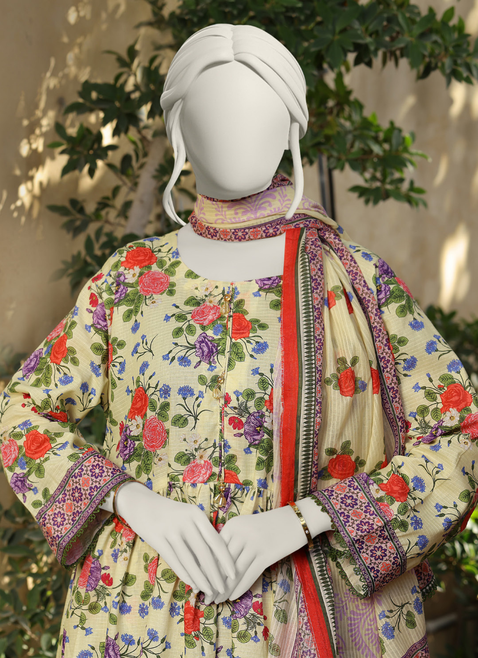 Almeerah Vol-3 Digital Printed Stripe Dora 3PC