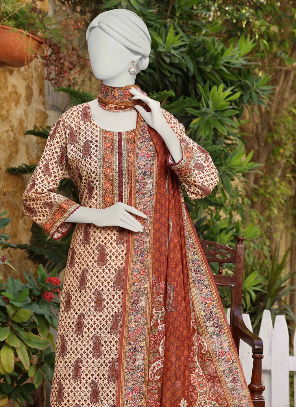 Almeerah Vol-3 Digital Printed Stripe Dora 3PC