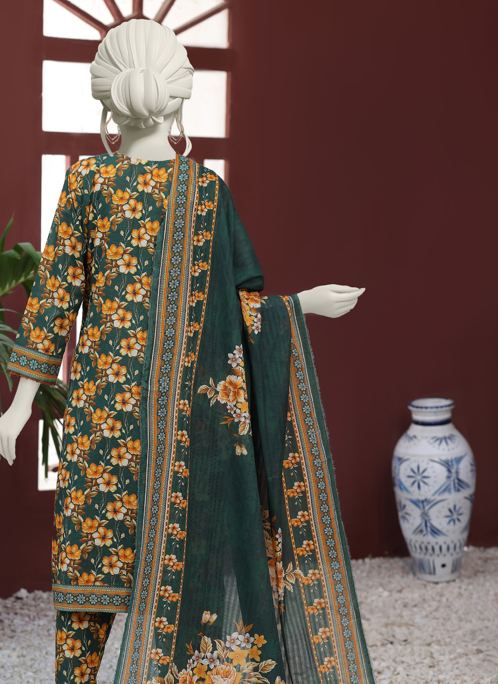 Almeerah Vol-3 Digital Printed Stripe Dora 3PC