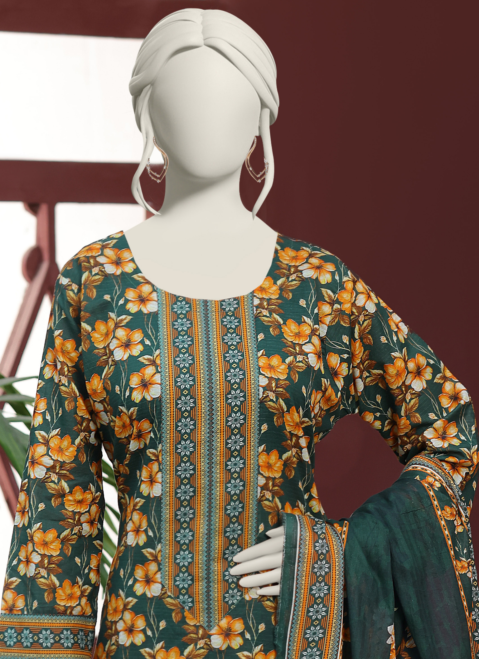 Almeerah Vol-3 Digital Printed Stripe Dora 3PC