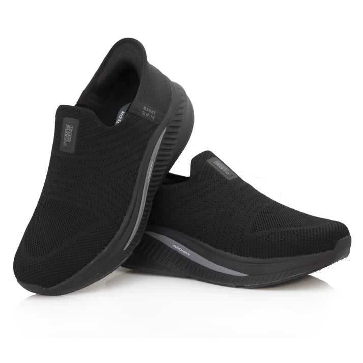 Active Comfort Easy Slip On Knit Sneakers M2502 - Black