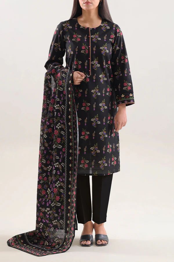 Unstitched Printed Cotton Khaddar 3 Piece