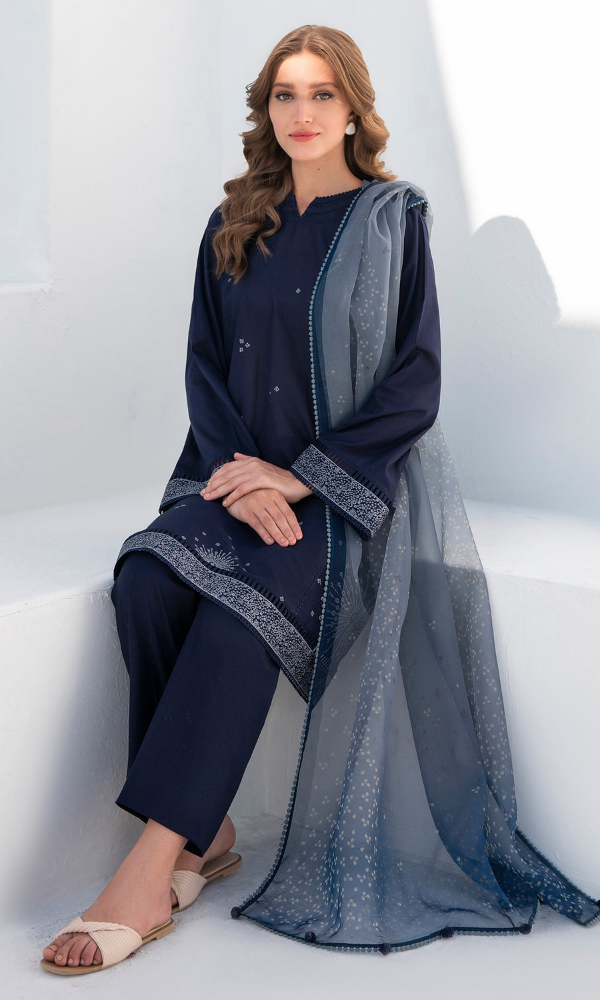 Jazmin - 3PC (Unstitched) Embroidered Lawn Suit - GKA7224