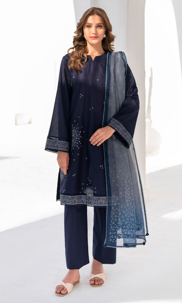 Jazmin - 3PC (Unstitched) Embroidered Lawn Suit - GKA7224