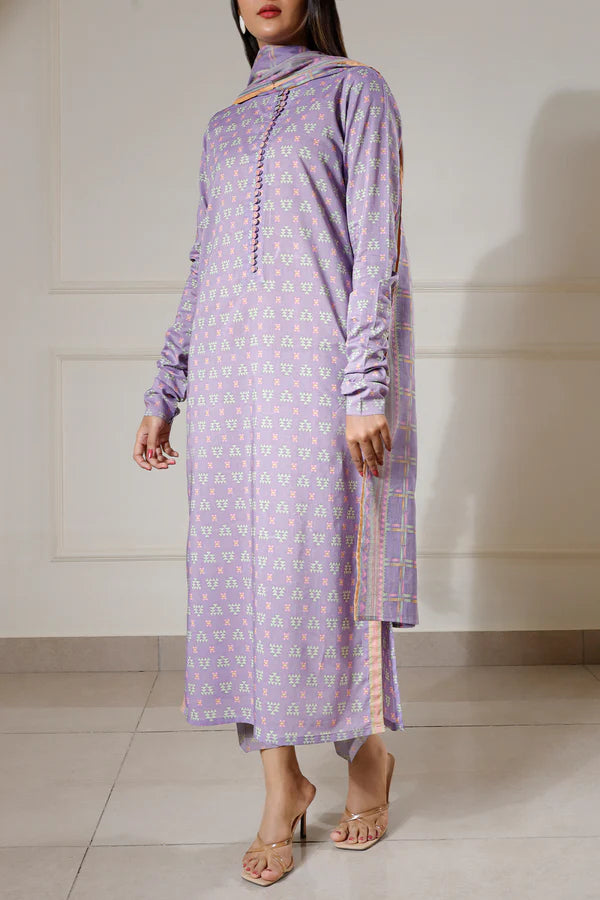 Unstitched Printed Lawn 3 Piece