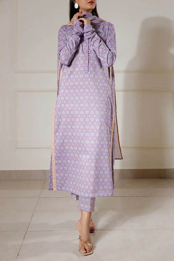 Unstitched Printed Lawn 3 Piece