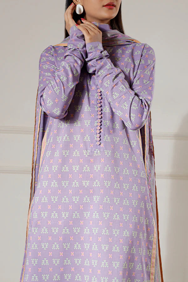 Unstitched Printed Lawn 3 Piece