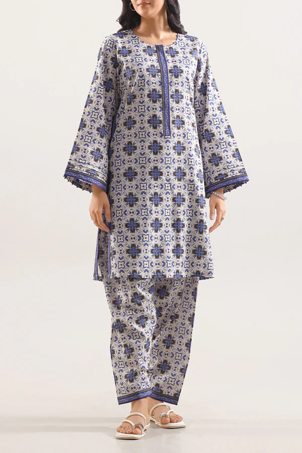 Unstitched Printed Royal Linen 2 Piece (Shirt/Trouser)