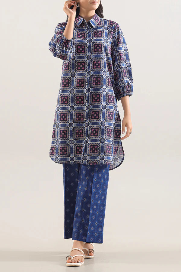 Unstitched Printed Royal Linen 2 Piece (Shirt/Trouser)