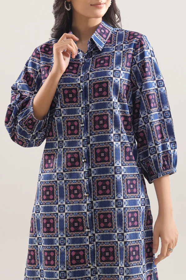 Unstitched Printed Royal Linen 2 Piece (Shirt/Trouser)