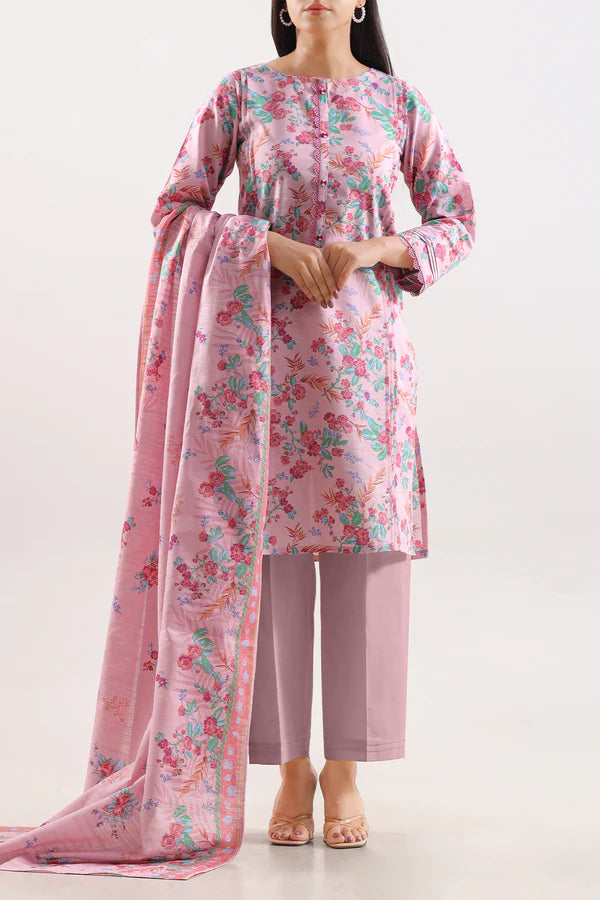 Unstitched Printed Warm Khaddar 3 Piece