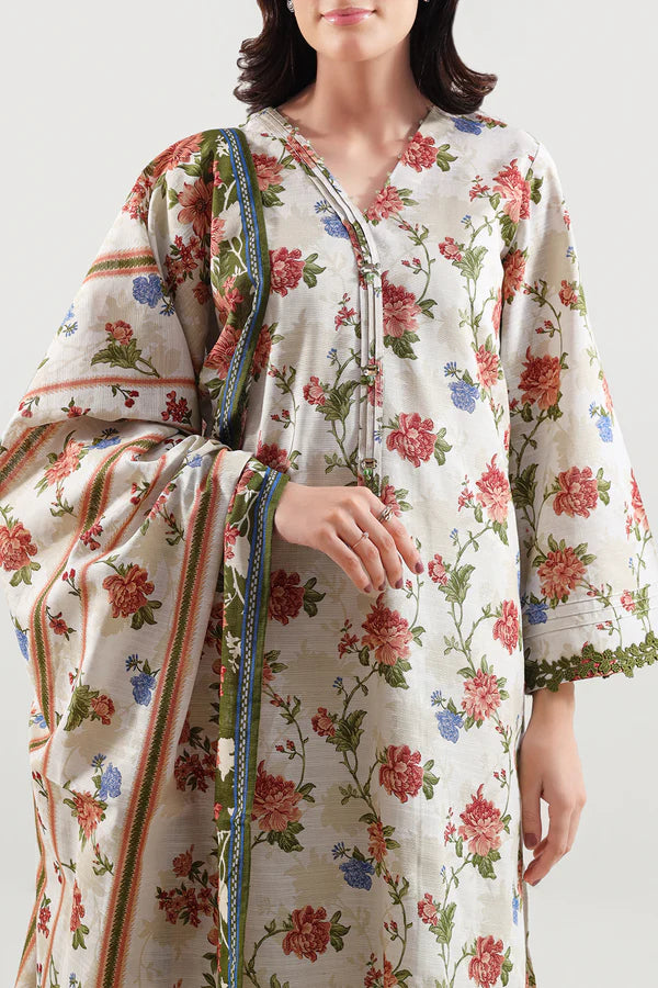 Unstitched Printed Warm Khaddar 3 Piece