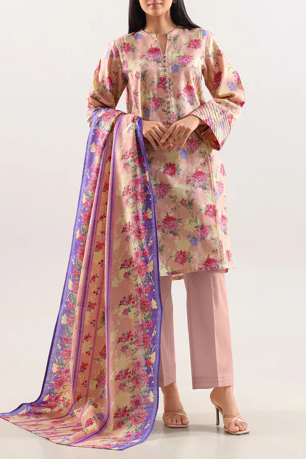 Unstitched Printed Warm Khaddar 3 Piece