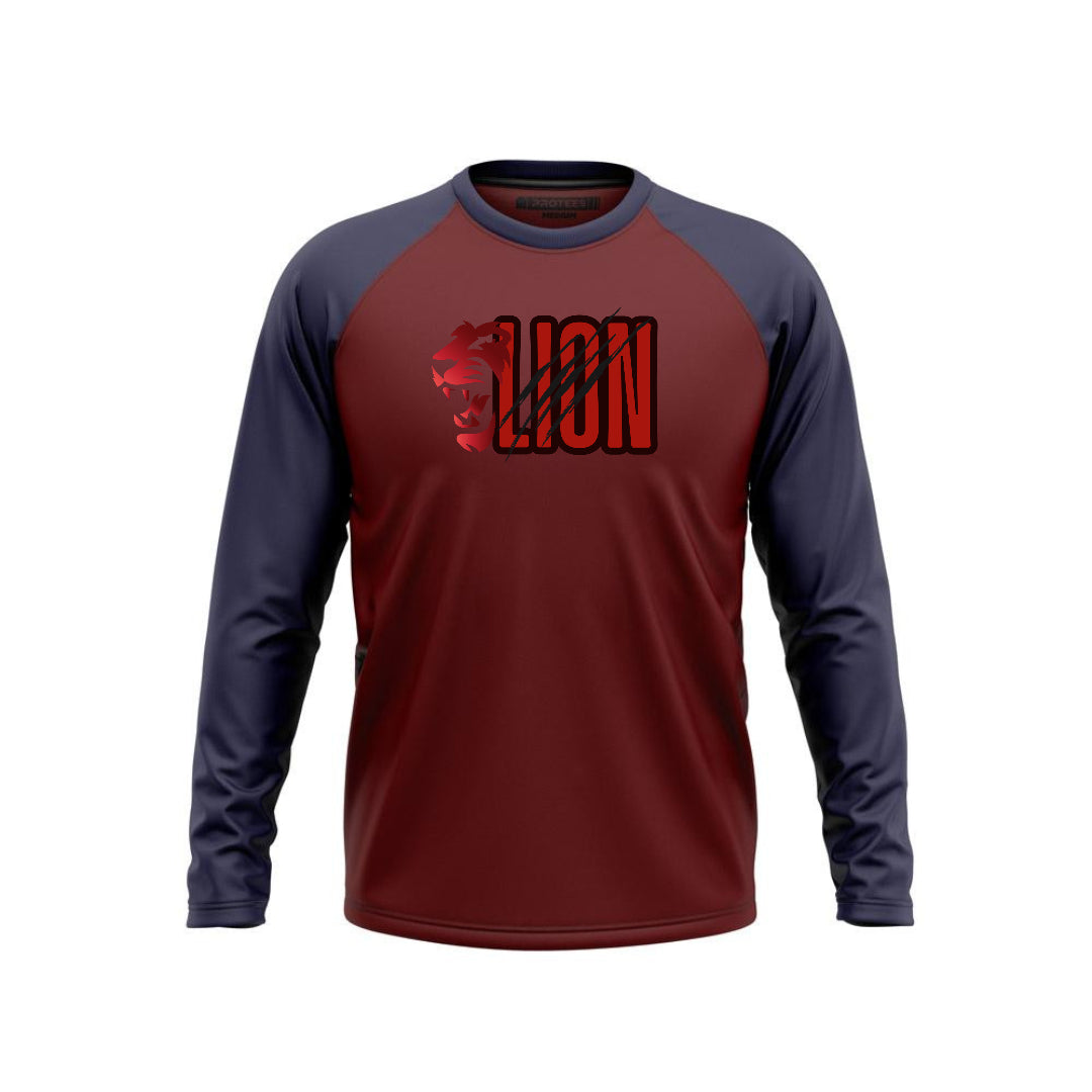 Navy Maroon Raglan Red Lion Full Seleeves
