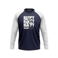 Navy White Raglan Happy Full Seleeves