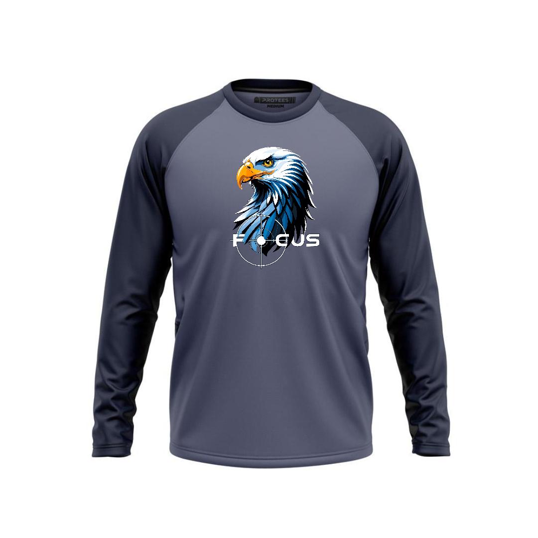 Teal Blue Raglan Eagle Focus Full Seleeves