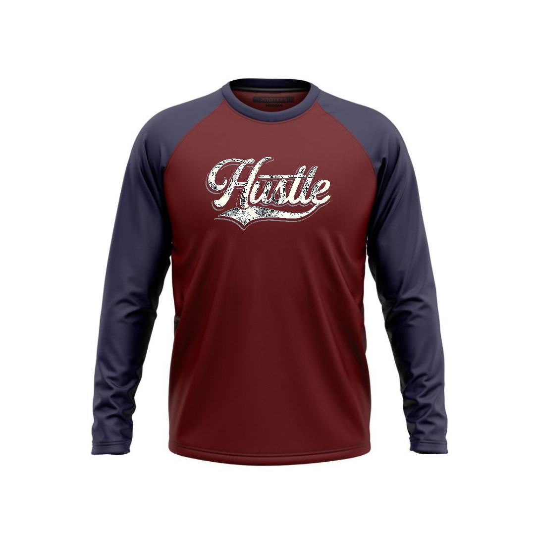 Navy Maroon Raglan Hustle Full Seleeves