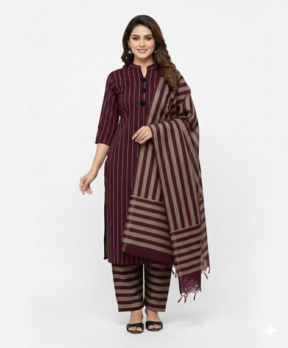 Winter Khaddi Rangoli 3-Piece Dress – Check Style Elegance