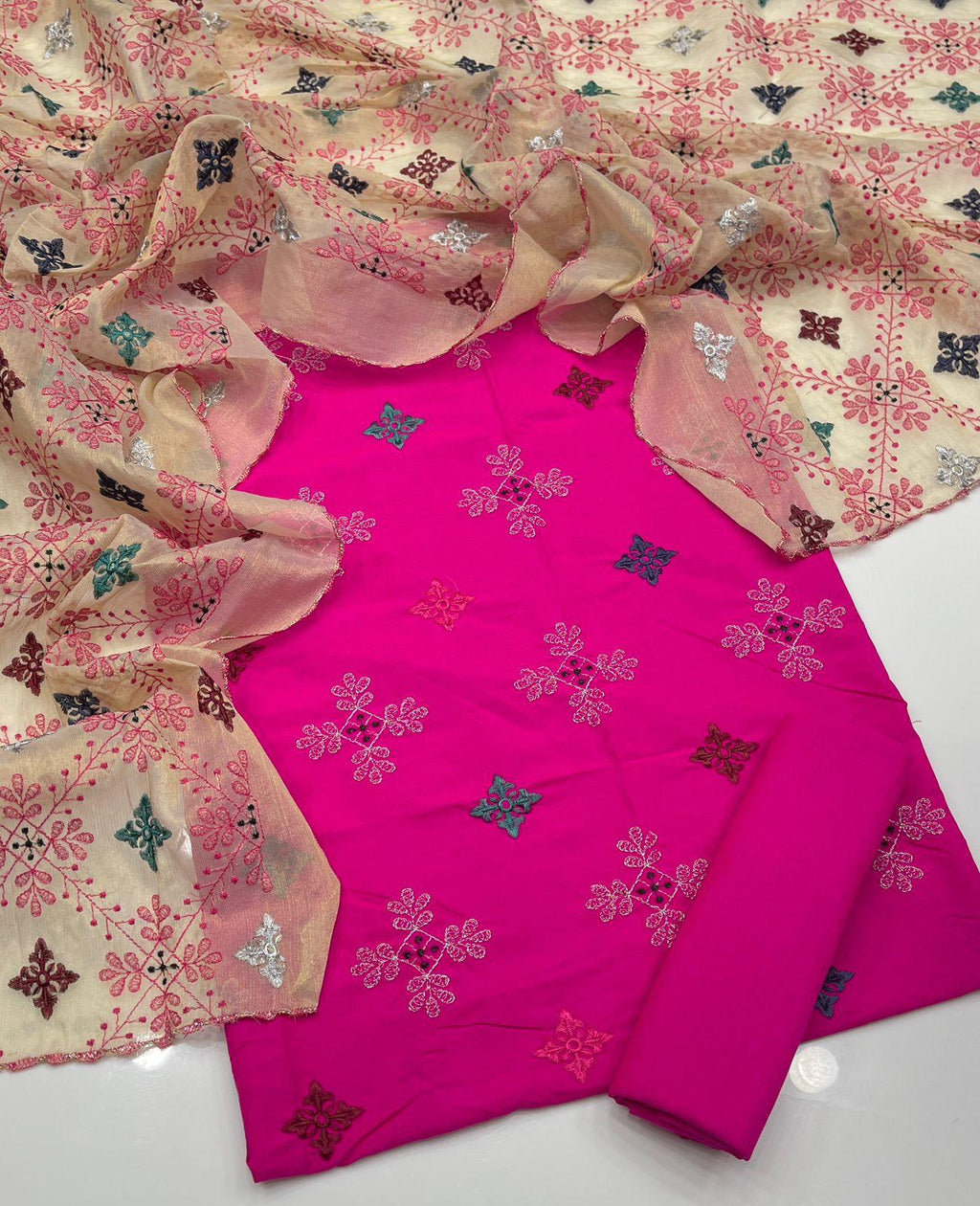 3-Piece Winter Collection – Soft Raw Silk Embroidered Suit