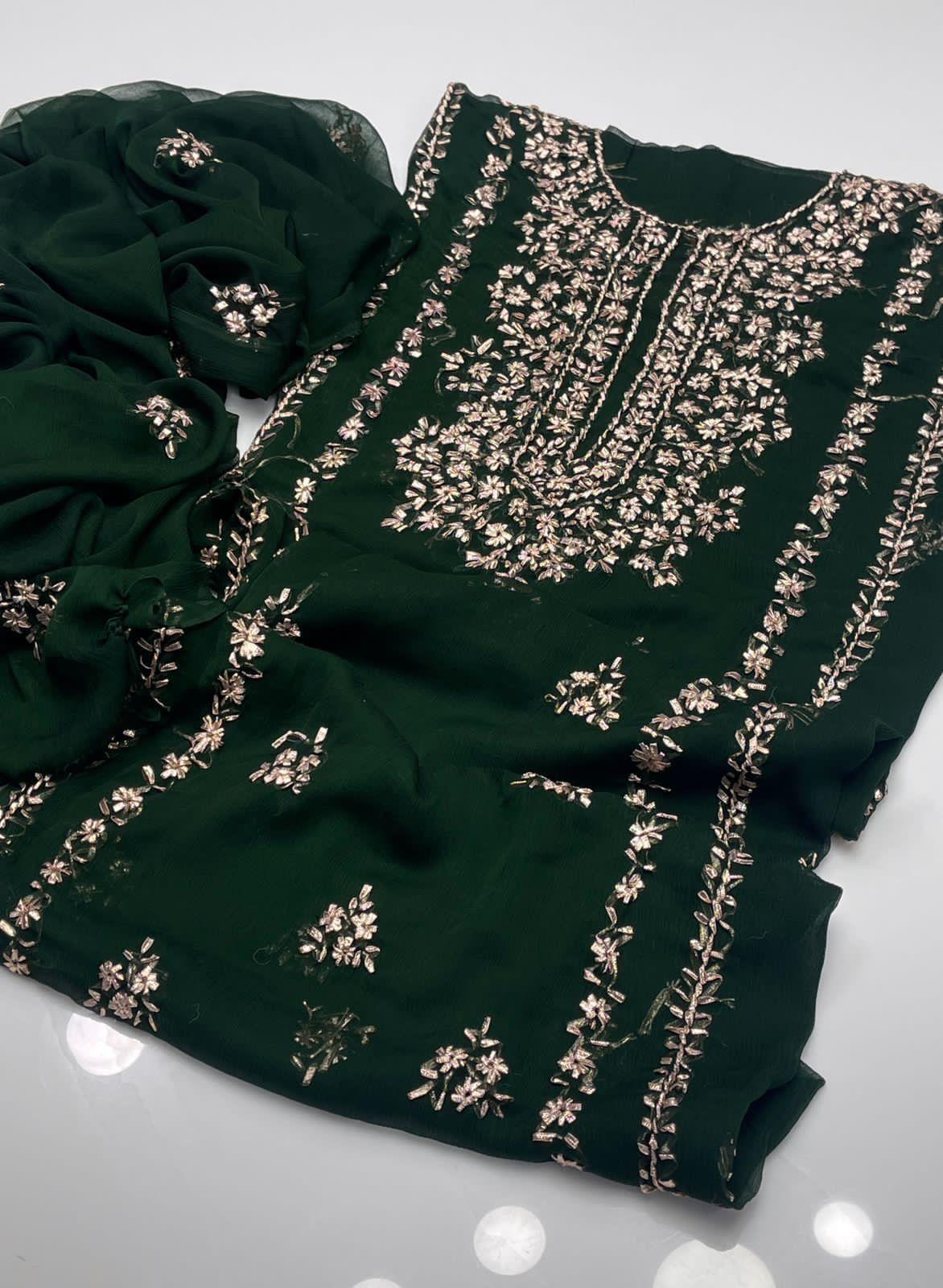 Elegant Mustard Yellow Embroidered 3-Piece Suit