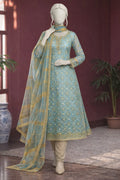 Elegant Sky Blue Embroidered Lawn Suit with Dupatta