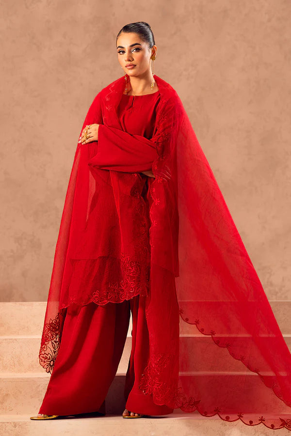 Blush Rose(Embroidered 3Pc Suit)