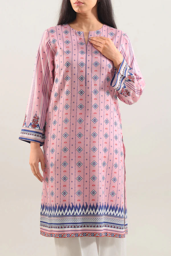 Printed Linen Stitched Shirt